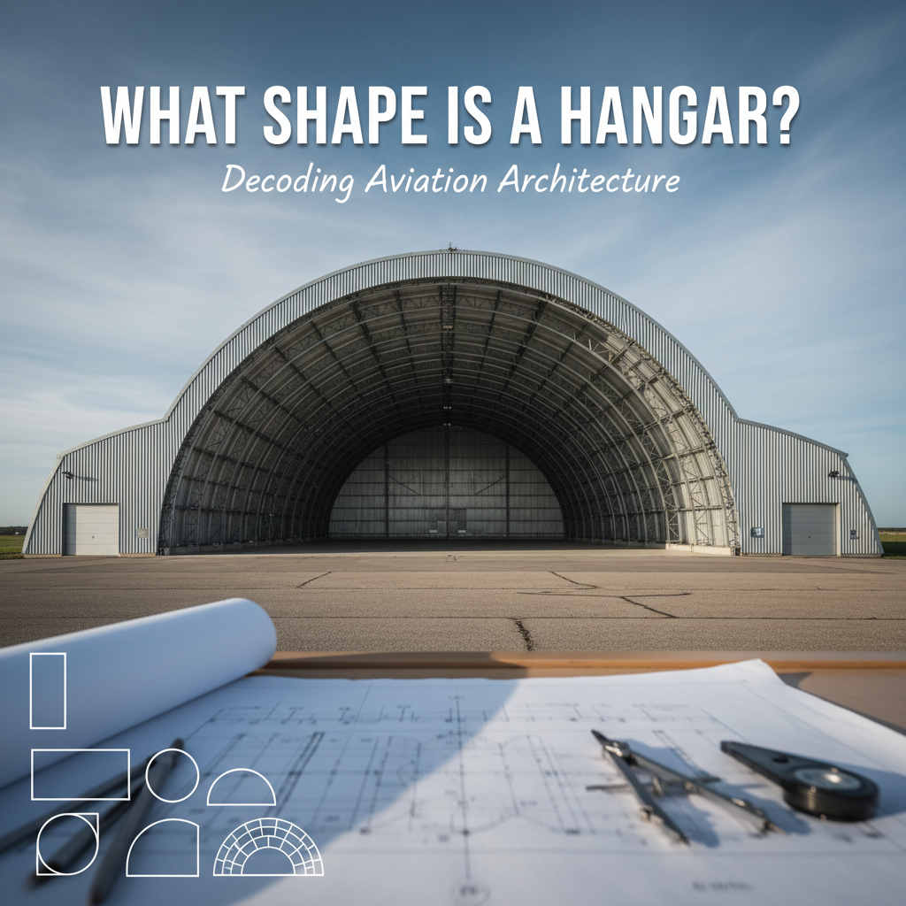 Professional blog header image for article titled: What Shape is a Hangar. High quality, relevant imagery, clean composition.