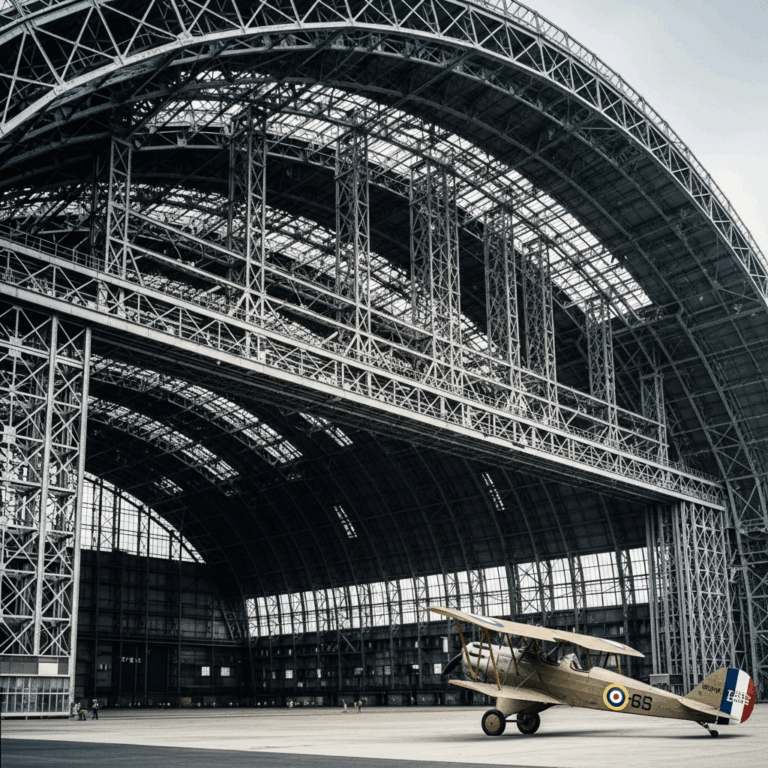 historical airship hangar massive steel structure with small 20260331 094243