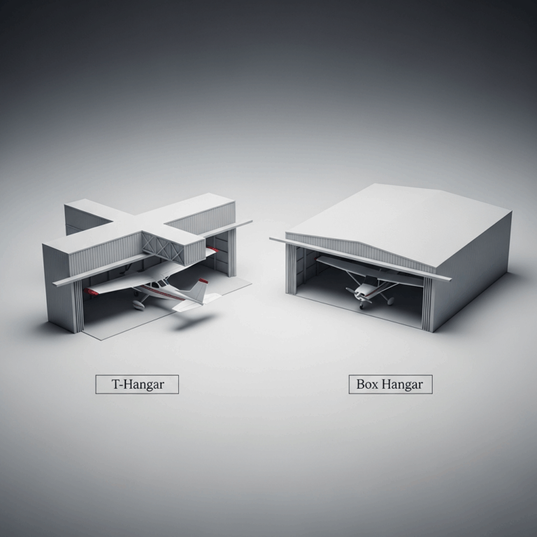 Professional photograph related to: T-Hangar vs Box Hangar — Which Is Right for Your Small Plane?. H